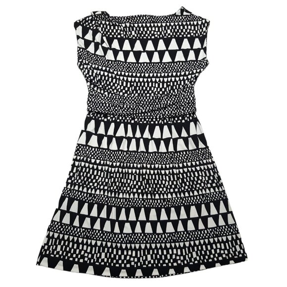 Vince Camuto Dress Womens Medium Black Sheath Short Sleeveless Stretch Geometric - Picture 11 of 13